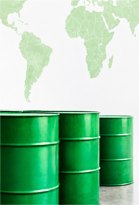 Industrial drums and logistics graphic